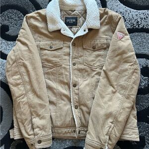 GUESS Beige Sherpa-Collar Men's Jacket